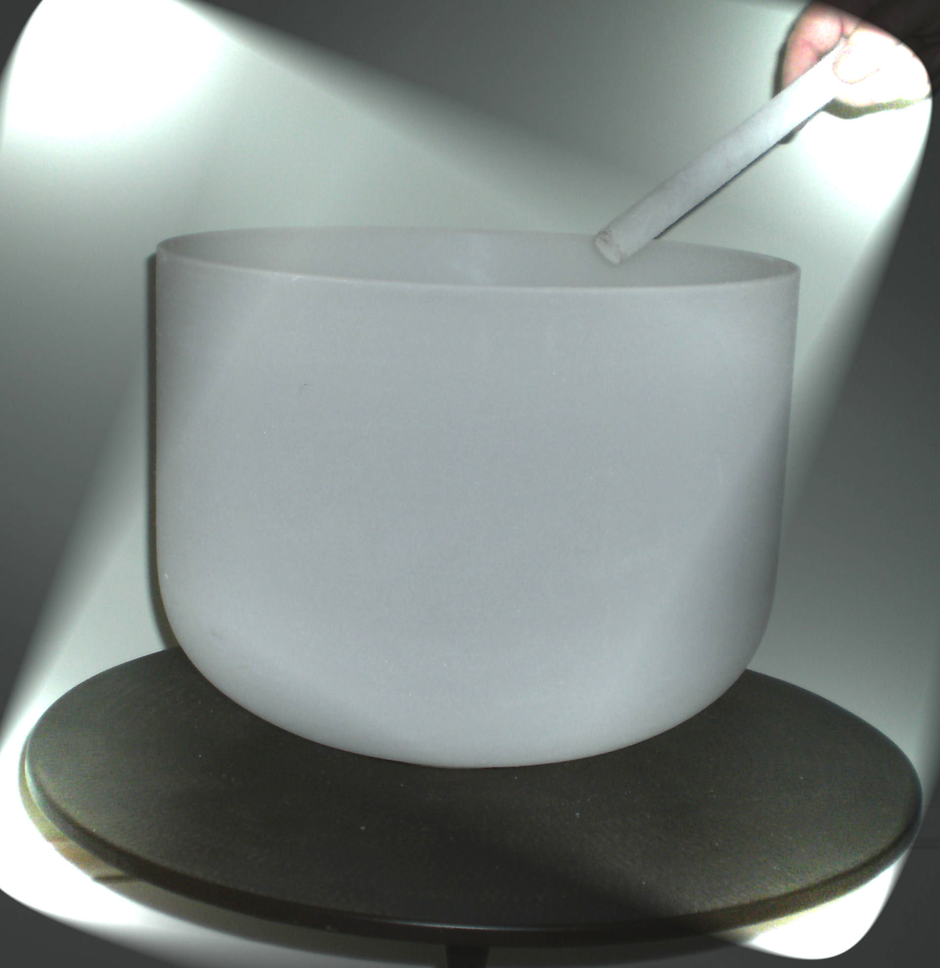14" QUARTZ CRYSTAL SINGING BOWL-FROSTED-Root Chakra-NOTE'C'